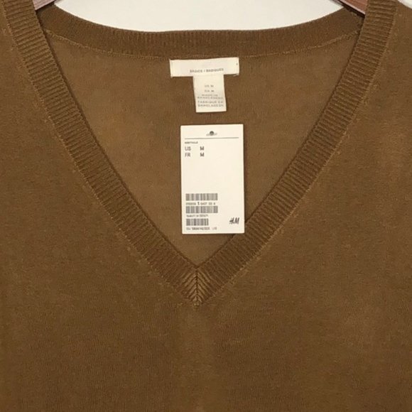 H&M | NWT Lightweight Brown V-Neck Sweater Size M - Picture 3 of 3